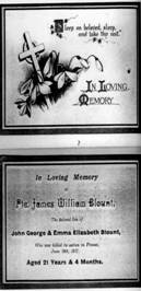 James Blount's Memorial Card